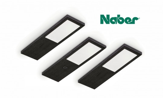 Naber Lumica® „Livello“ LED, schwarz, Art. 7062313, Unterbodenleuchte, Set 3-fach mit Schalter 